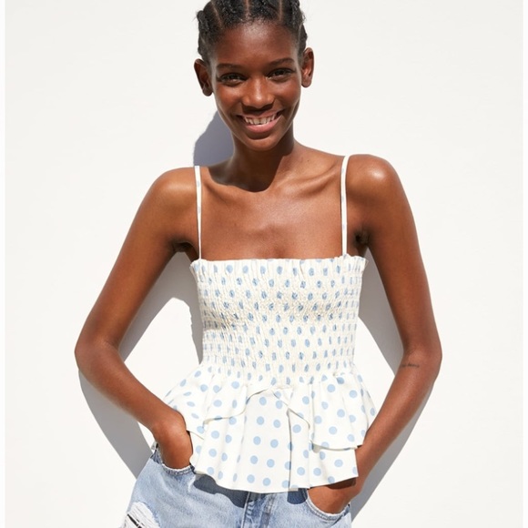 Zara Tops - ZARA Ruffled Top - Ecru